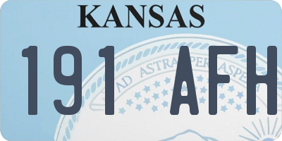 KS license plate 191AFH