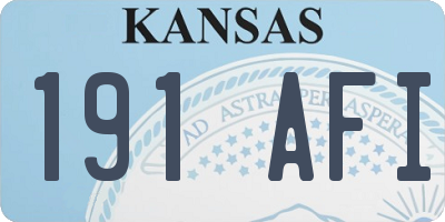 KS license plate 191AFI