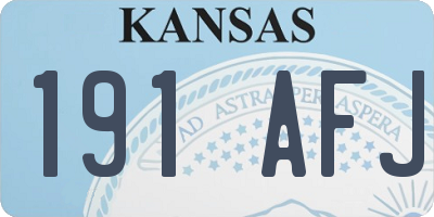 KS license plate 191AFJ