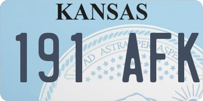 KS license plate 191AFK