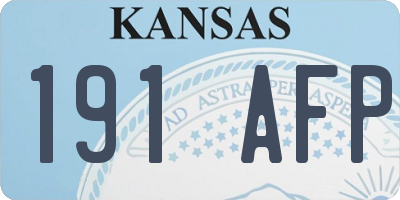 KS license plate 191AFP