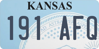 KS license plate 191AFQ