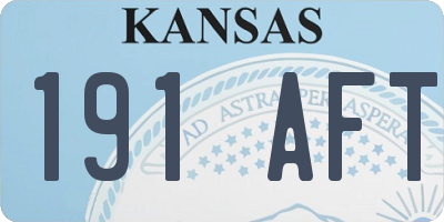 KS license plate 191AFT