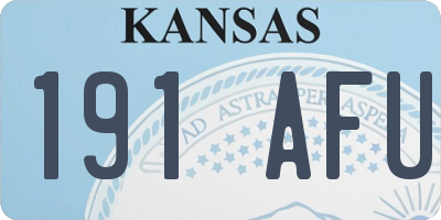 KS license plate 191AFU