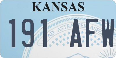 KS license plate 191AFW