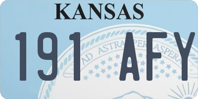 KS license plate 191AFY