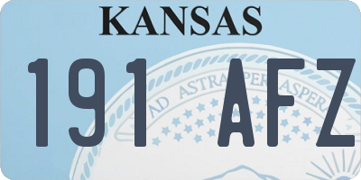 KS license plate 191AFZ