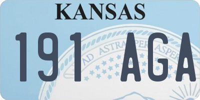 KS license plate 191AGA