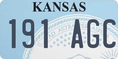KS license plate 191AGC