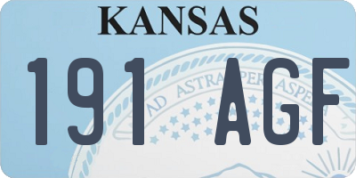 KS license plate 191AGF