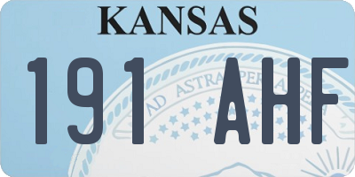 KS license plate 191AHF