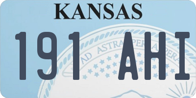 KS license plate 191AHI