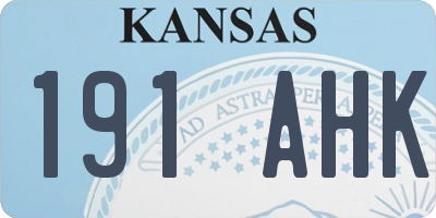 KS license plate 191AHK