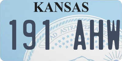 KS license plate 191AHW