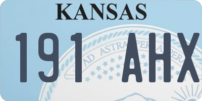 KS license plate 191AHX