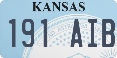 KS license plate 191AIB