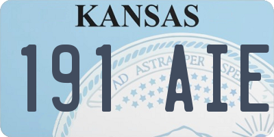 KS license plate 191AIE