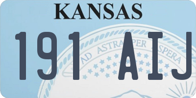 KS license plate 191AIJ