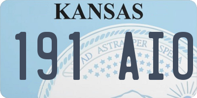 KS license plate 191AIO