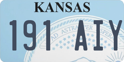KS license plate 191AIY
