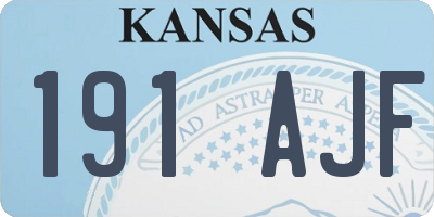 KS license plate 191AJF