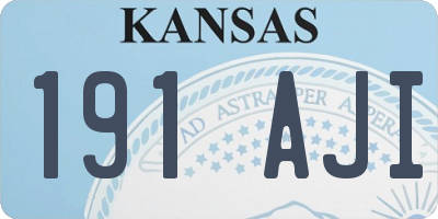 KS license plate 191AJI