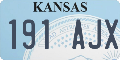 KS license plate 191AJX