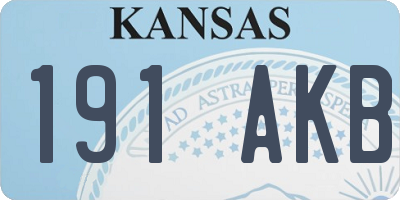 KS license plate 191AKB