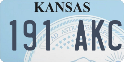 KS license plate 191AKC