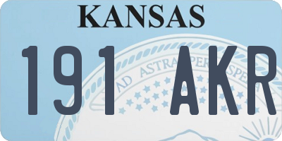 KS license plate 191AKR