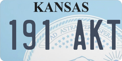 KS license plate 191AKT