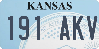 KS license plate 191AKV