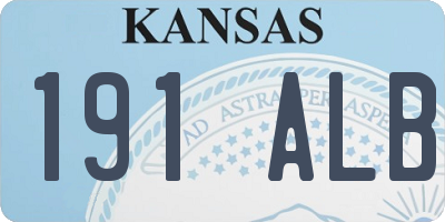 KS license plate 191ALB