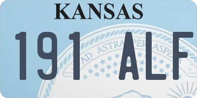KS license plate 191ALF