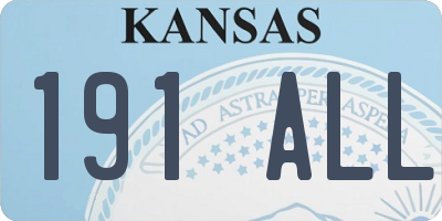 KS license plate 191ALL