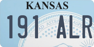 KS license plate 191ALR