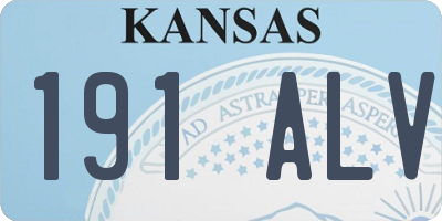 KS license plate 191ALV