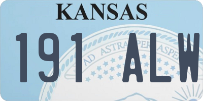 KS license plate 191ALW