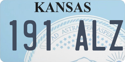 KS license plate 191ALZ