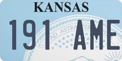 KS license plate 191AME