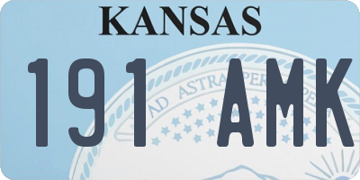 KS license plate 191AMK
