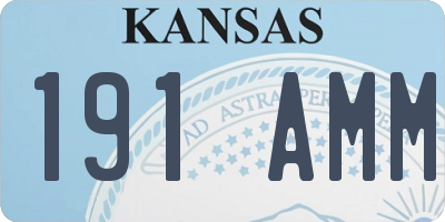 KS license plate 191AMM