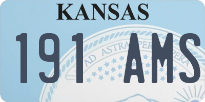 KS license plate 191AMS