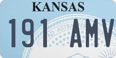 KS license plate 191AMV