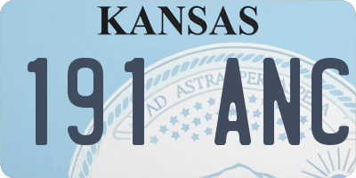 KS license plate 191ANC