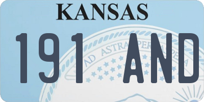 KS license plate 191AND