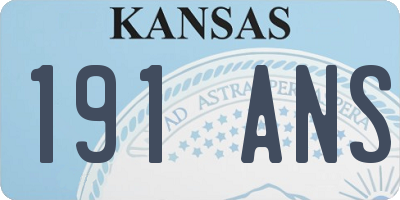 KS license plate 191ANS