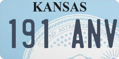 KS license plate 191ANV