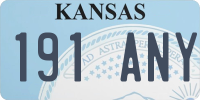 KS license plate 191ANY