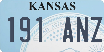 KS license plate 191ANZ